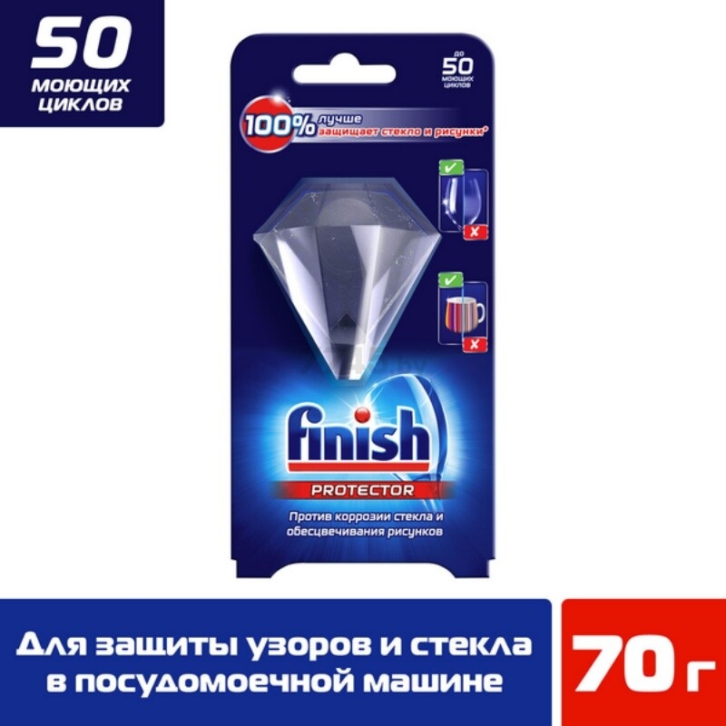 Средство для посудомоечных машин FINISH Protector Защита стекла и узоров 30 г (4640018993480)